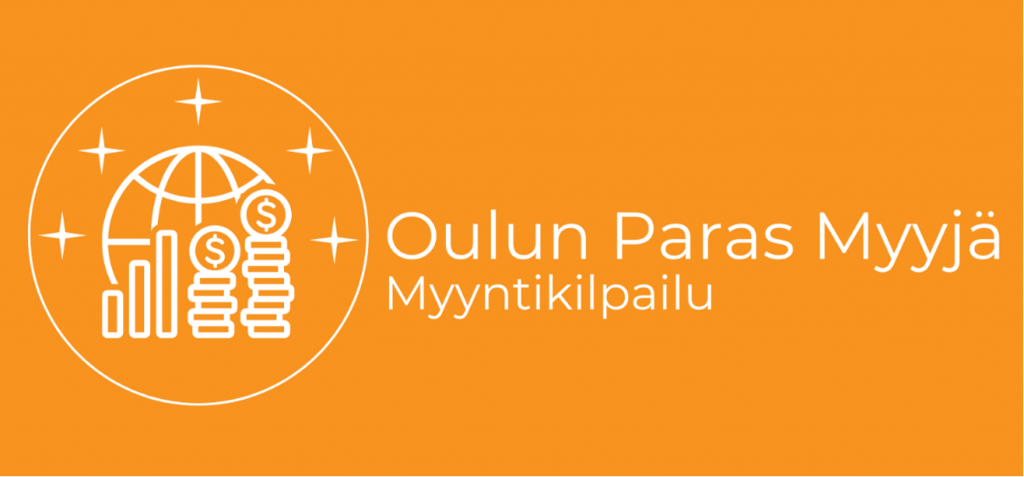 Oulun Paras Myyjä myyntikilpailun oranssi logo. 