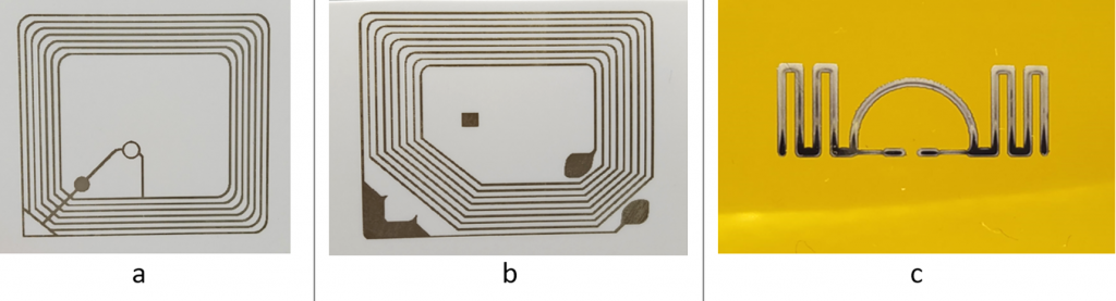 Photos of printed electronics.