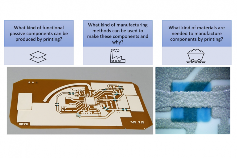 Photos of printed electronics.